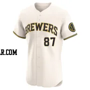 Caleb Durbin Men's Milwaukee Brewers Cream Elite Home Jersey