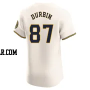 Caleb Durbin Men's Milwaukee Brewers Cream Elite Home Jersey