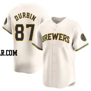 Caleb Durbin Men's Milwaukee Brewers Cream Limited Home Jersey