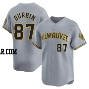 Caleb Durbin Men's Milwaukee Brewers Gray Limited Away Jersey