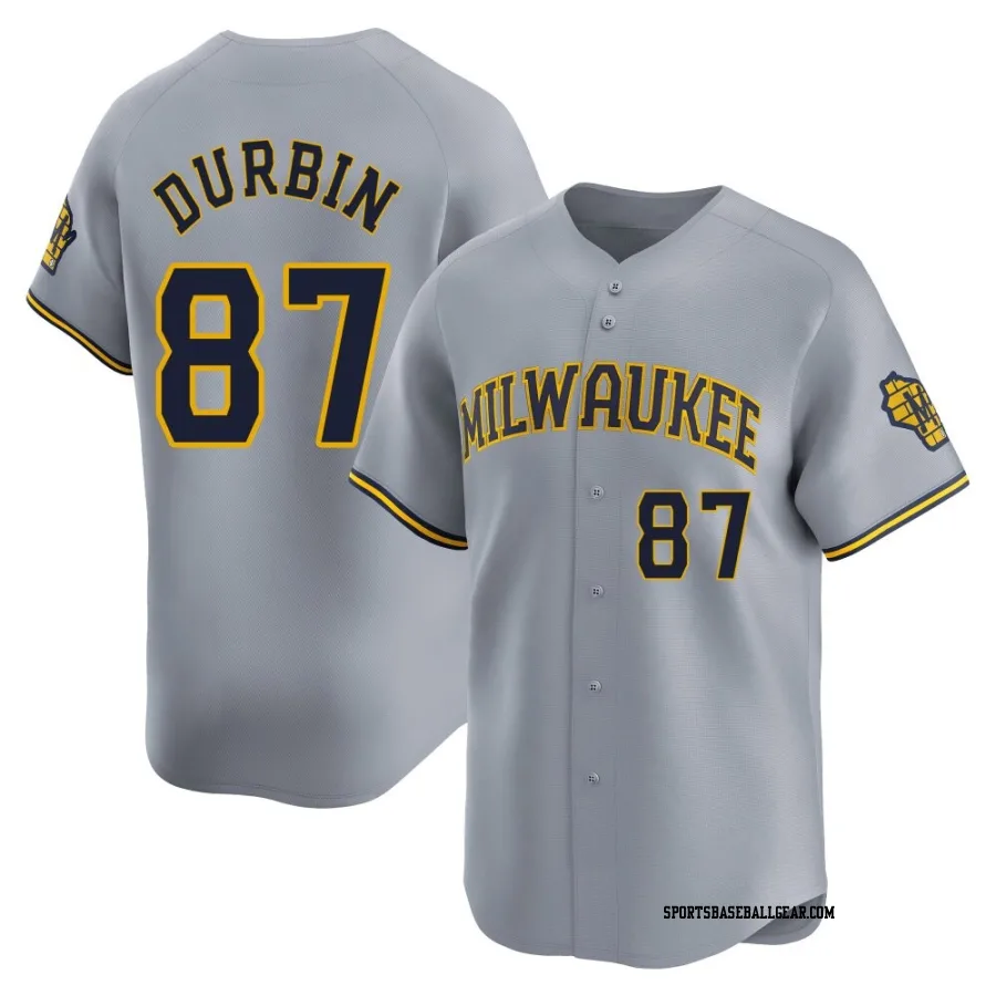 Caleb Durbin Men's Milwaukee Brewers Gray Limited Away Jersey