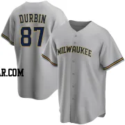 Caleb Durbin Men's Milwaukee Brewers Gray Replica Road Jersey