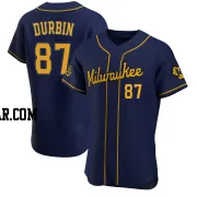 Caleb Durbin Men's Milwaukee Brewers Navy Authentic Alternate Jersey