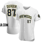 Caleb Durbin Men's Milwaukee Brewers White Authentic Alternate Jersey