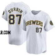 Caleb Durbin Men's Milwaukee Brewers White Limited Alternate Jersey