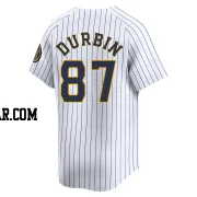 Caleb Durbin Men's Milwaukee Brewers White Limited Alternate Jersey