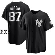 Caleb Durbin Men's New York Yankees Black/White Replica Jersey