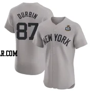 Caleb Durbin Men's New York Yankees Gray Elite Road 2024 World Series Jersey