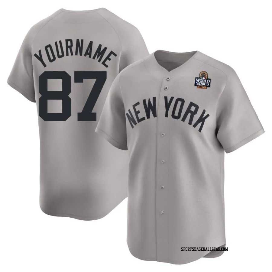 Caleb Durbin Men's New York Yankees Gray Limited Away 2024 World Series Jersey