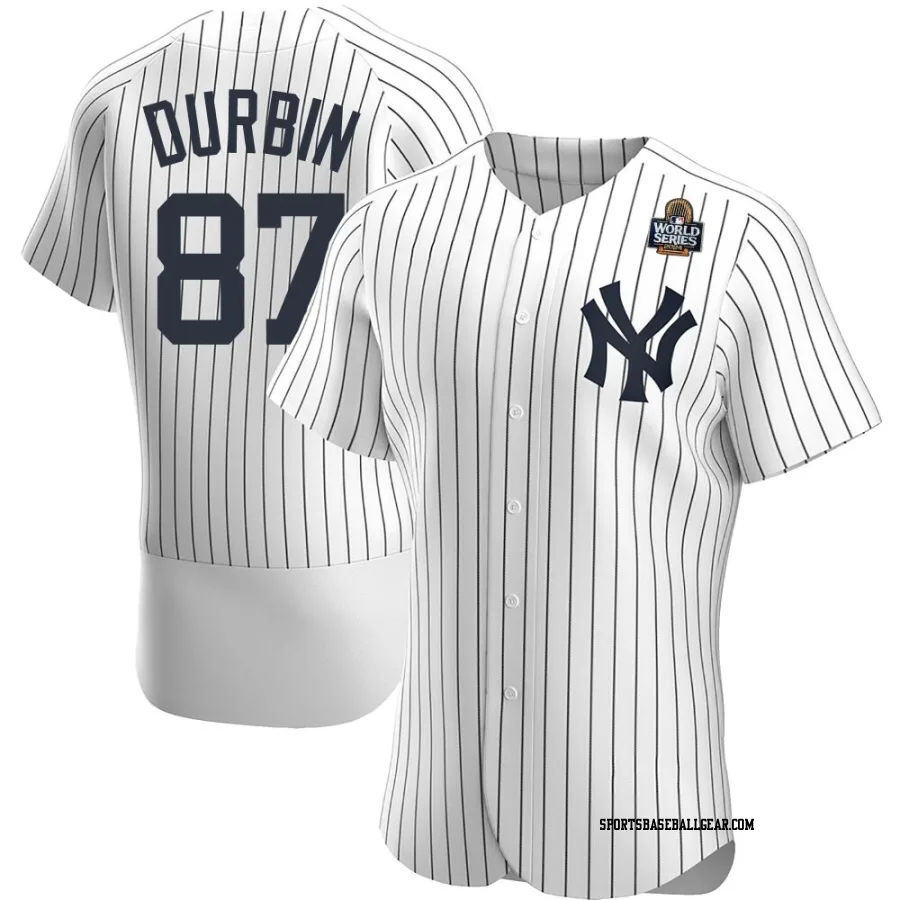 Caleb Durbin Men's New York Yankees White Authentic Home 2024 World Series Jersey