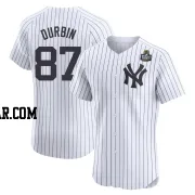 Caleb Durbin Men's New York Yankees White Elite Home 2024 World Series Jersey