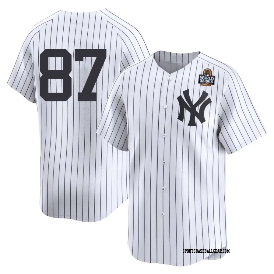 Caleb Durbin Men's New York Yankees White Limited Yankee Home 2nd 2024 World Series Jersey