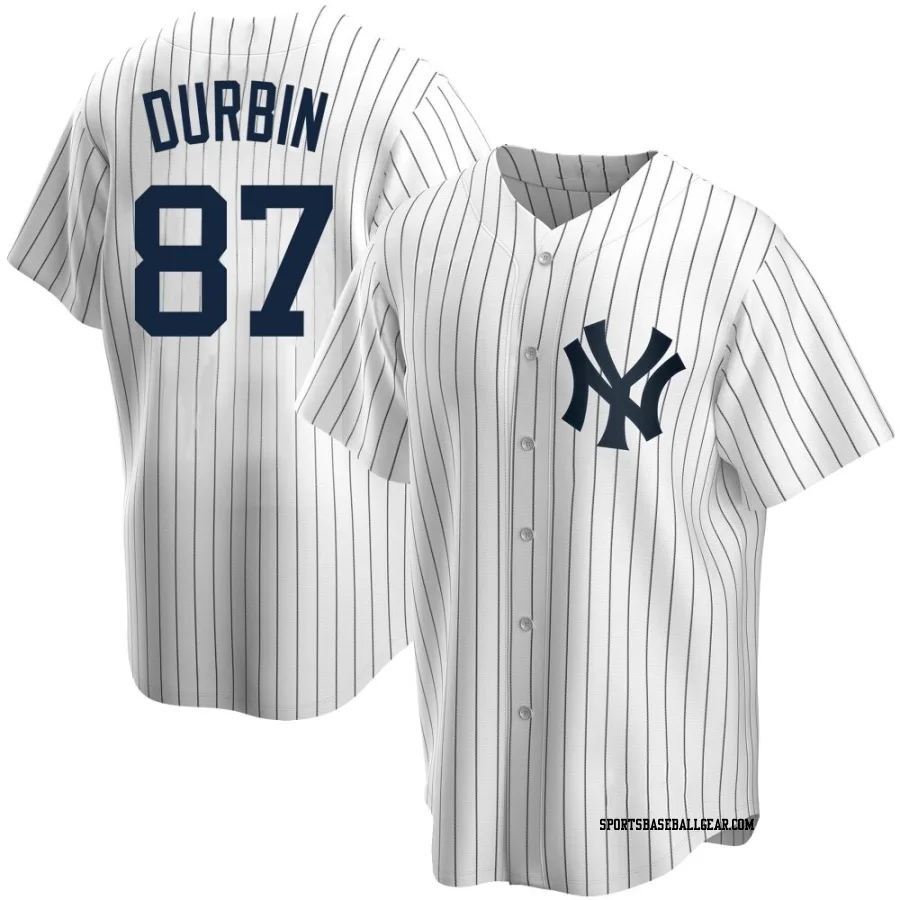 Caleb Durbin Men's New York Yankees White Replica Home Jersey