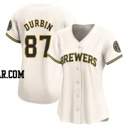 Caleb Durbin Women's Milwaukee Brewers Cream Limited Home Jersey