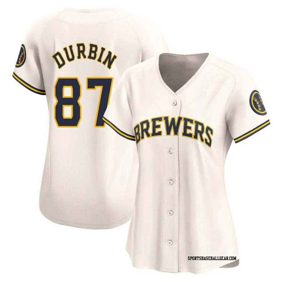 Caleb Durbin Women's Milwaukee Brewers Cream Limited Home Jersey