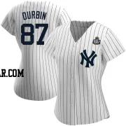 Caleb Durbin Women's New York Yankees White Authentic Home Name 2024 World Series Jersey