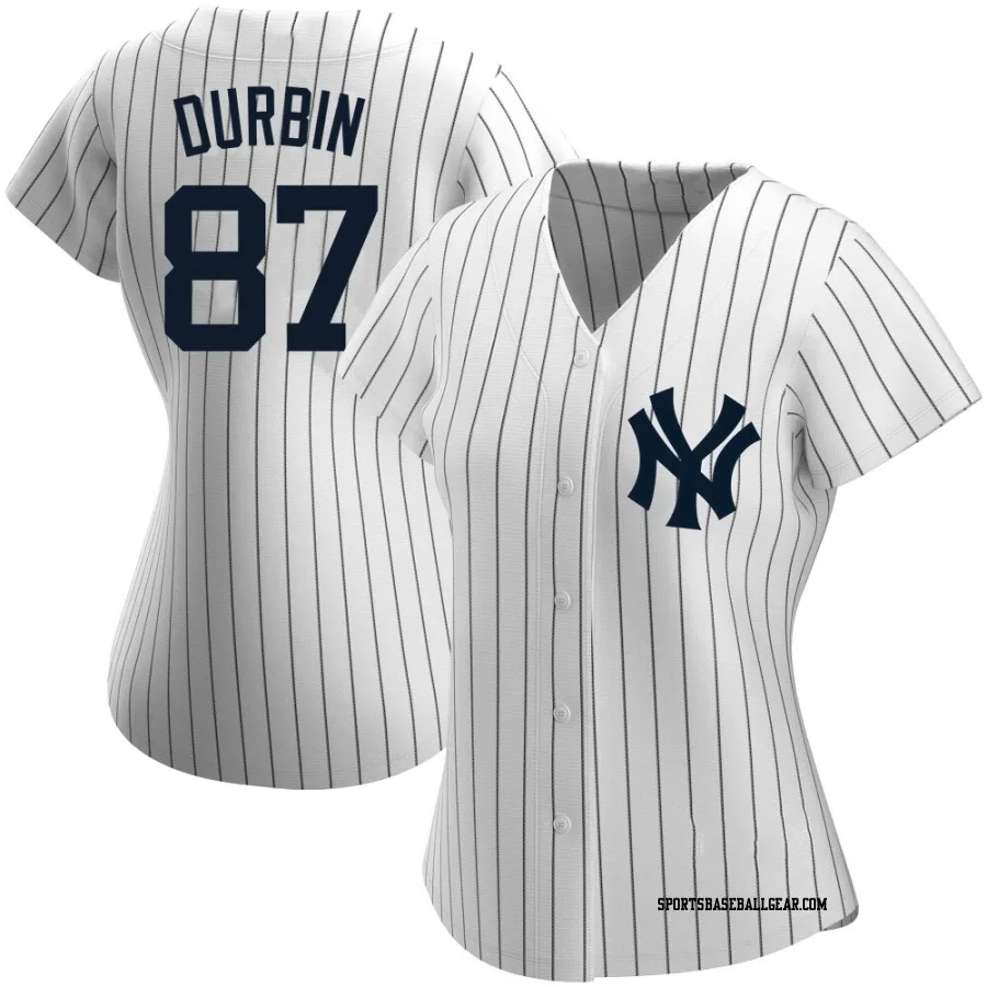 Caleb Durbin Women's New York Yankees White Authentic Home Name Jersey