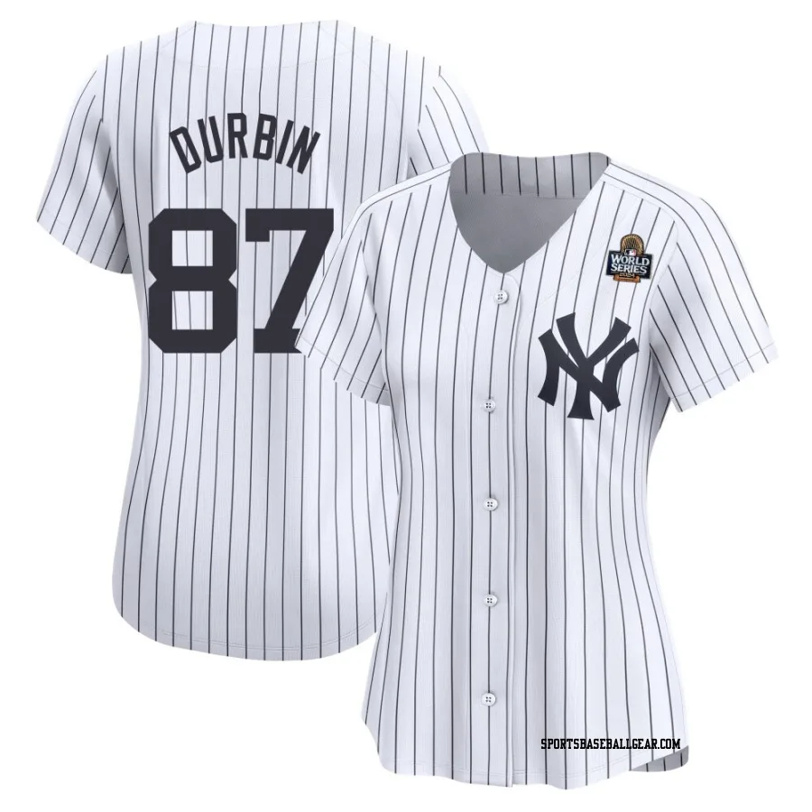 Caleb Durbin Women's New York Yankees White Limited Yankee Home 2024 World Series Jersey