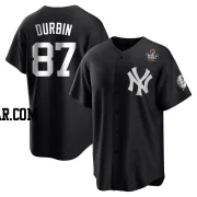 Caleb Durbin Youth New York Yankees Black/White Replica 2024 World Series Jersey