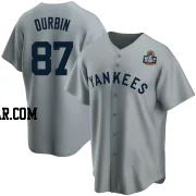 Caleb Durbin Youth New York Yankees Gray Replica Road Cooperstown Collection 2024 World Series Jersey