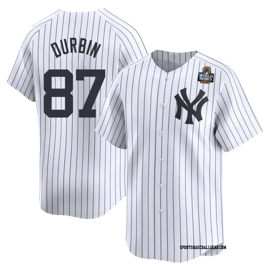 Caleb Durbin Youth New York Yankees White Limited Yankee Home 2024 World Series Jersey