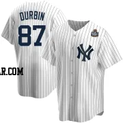 Caleb Durbin Youth New York Yankees White Replica Home 2024 World Series Jersey