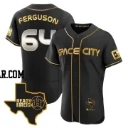 Caleb Ferguson Men's Houston Astros Black/Gold Authentic 2023 Space City Ready 2 Reign Flex Base Jersey