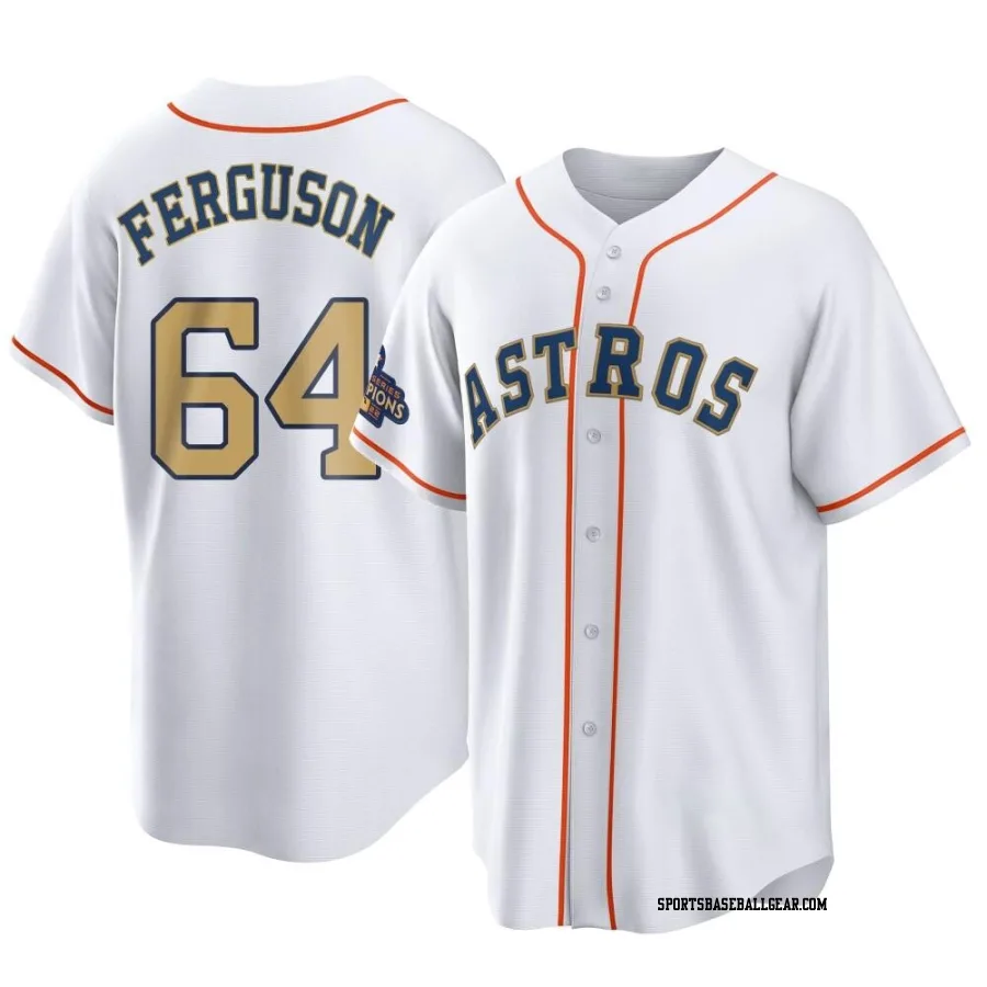 Caleb Ferguson Men's Houston Astros Gold Replica White 2023 Collection Jersey