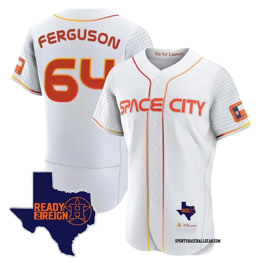 Caleb Ferguson Men's Houston Astros White Authentic 2023 Space City Ready 2 Reign Flex Base Jersey