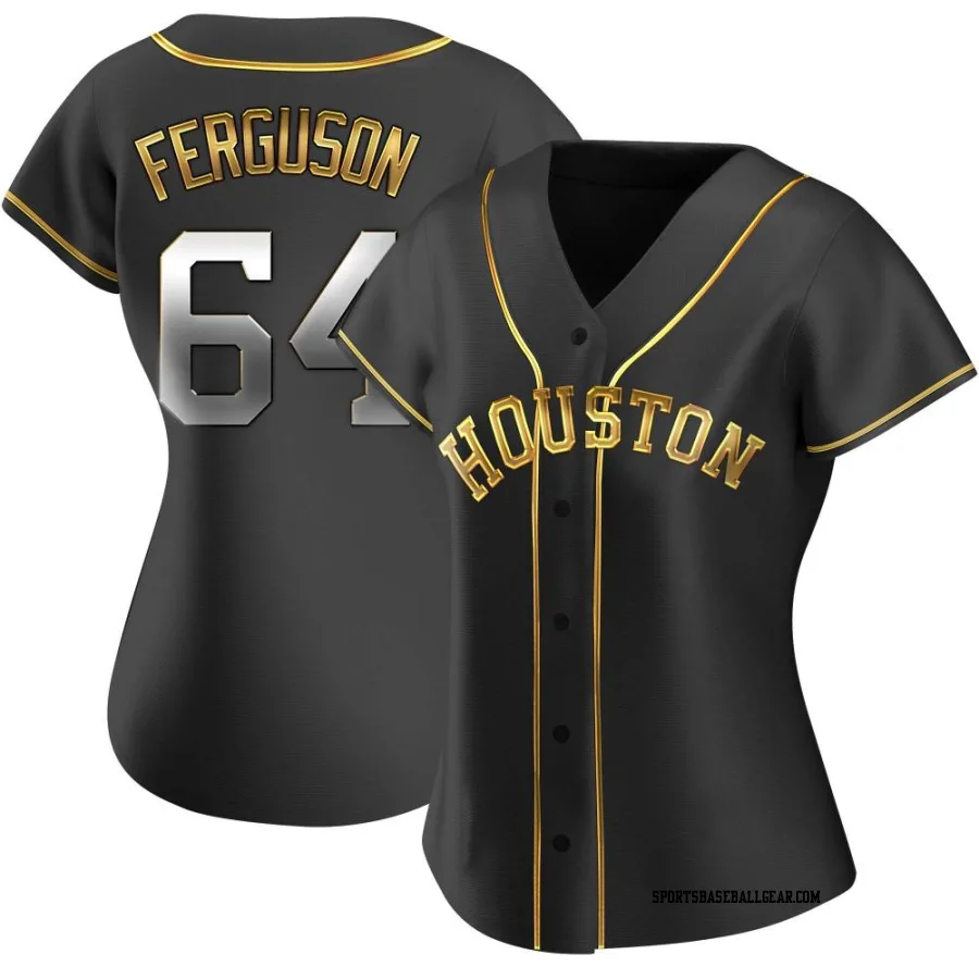 Caleb Ferguson Women's Houston Astros Black Golden Replica Alternate Jersey