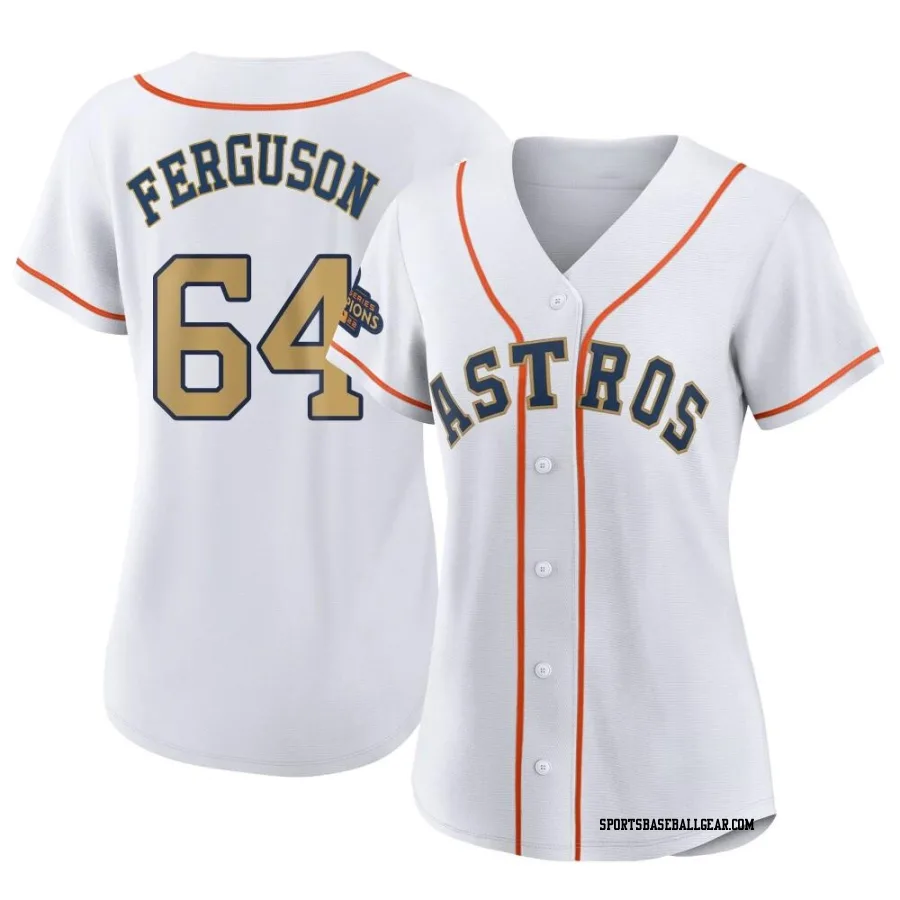 Caleb Ferguson Women's Houston Astros Gold Replica White 2023 Collection Jersey