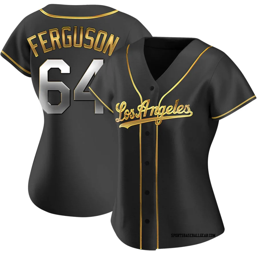 Caleb Ferguson Women's Los Angeles Dodgers Black Golden Replica Alternate Jersey