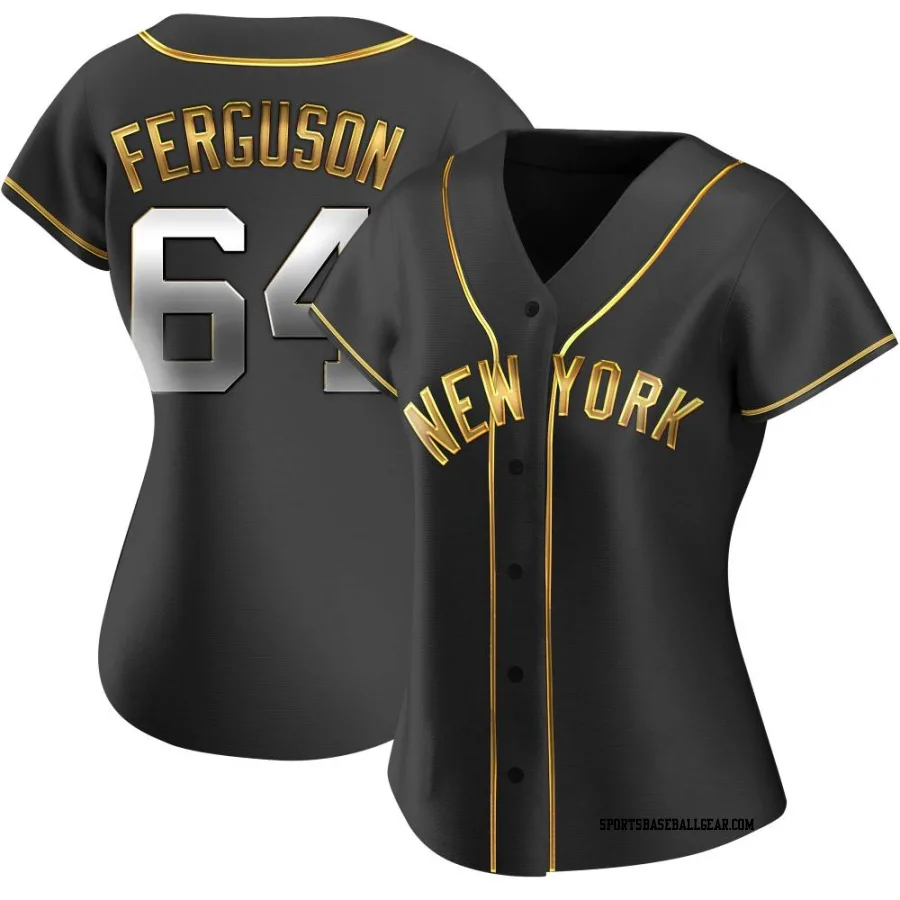 Caleb Ferguson Women's New York Yankees Black Golden Replica Alternate Jersey