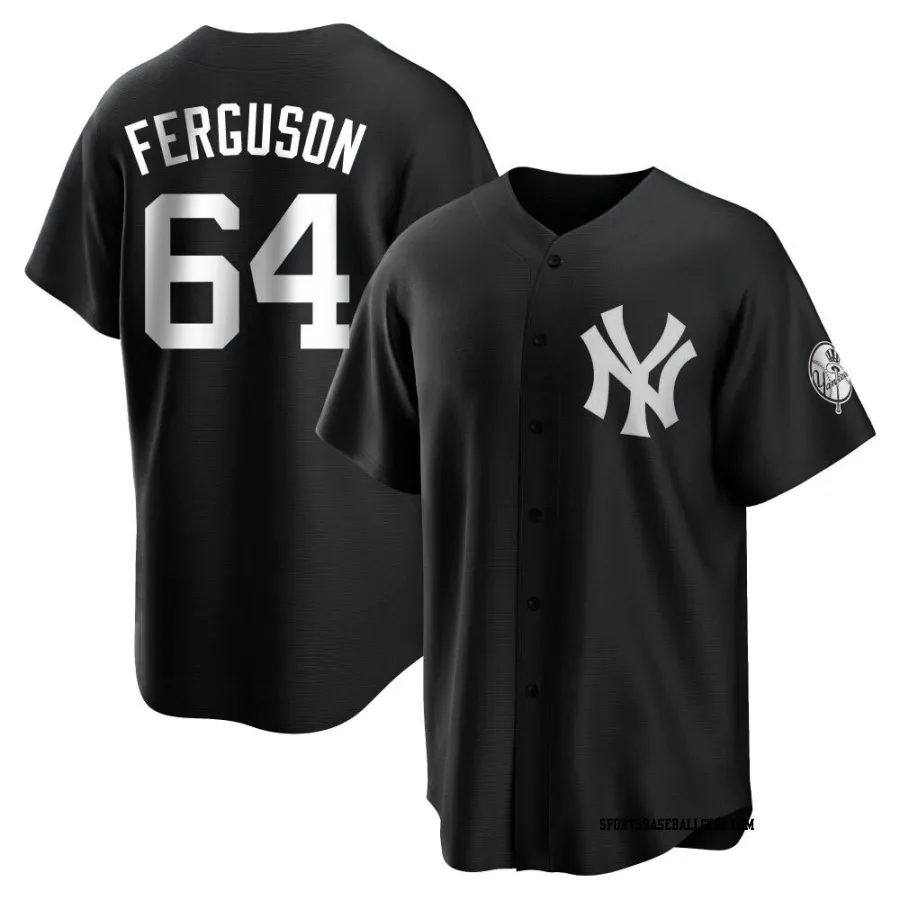 Caleb Ferguson Youth New York Yankees Black/White Replica Jersey