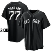 Caleb Hamilton Men's Boston Red Sox Black/White Replica Jersey