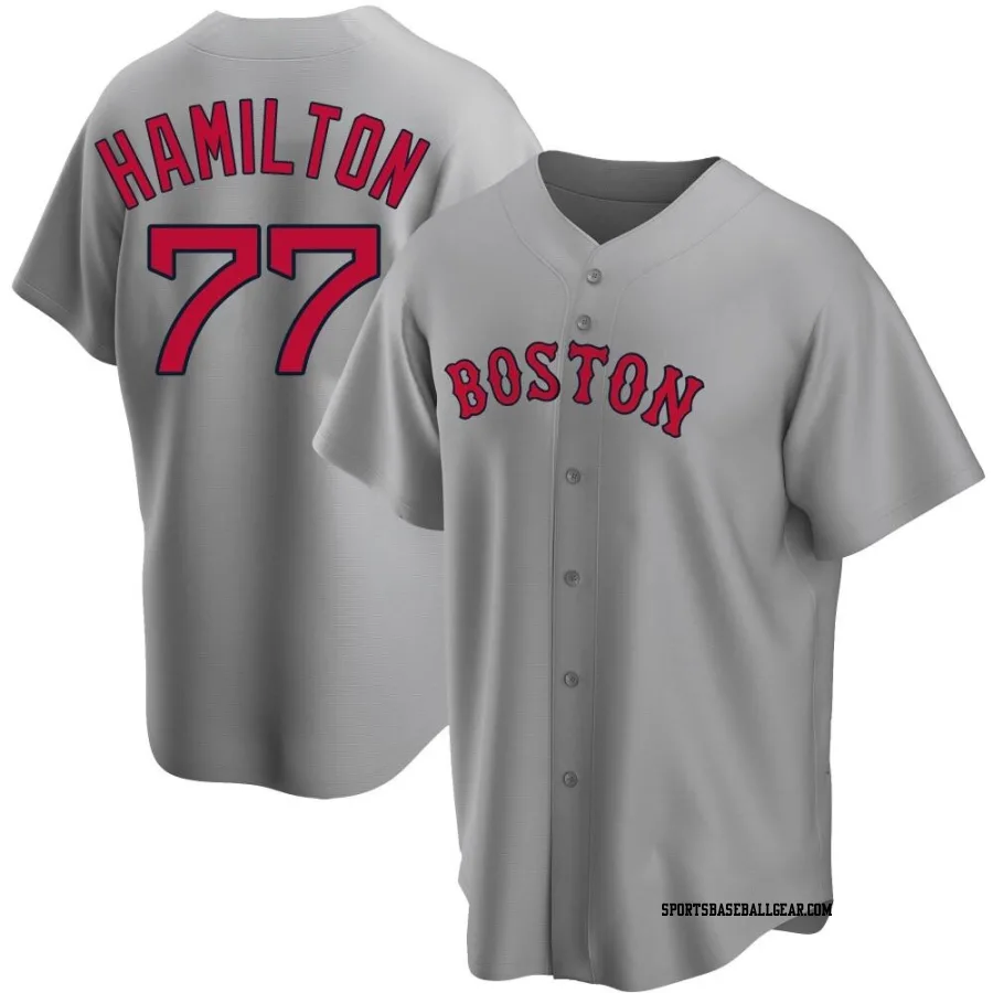 Caleb Hamilton Men's Boston Red Sox Gray Replica Road Jersey