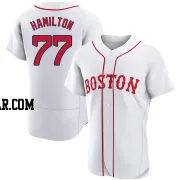 Caleb Hamilton Men's Boston Red Sox White Authentic 2021 Patriots' Day Jersey