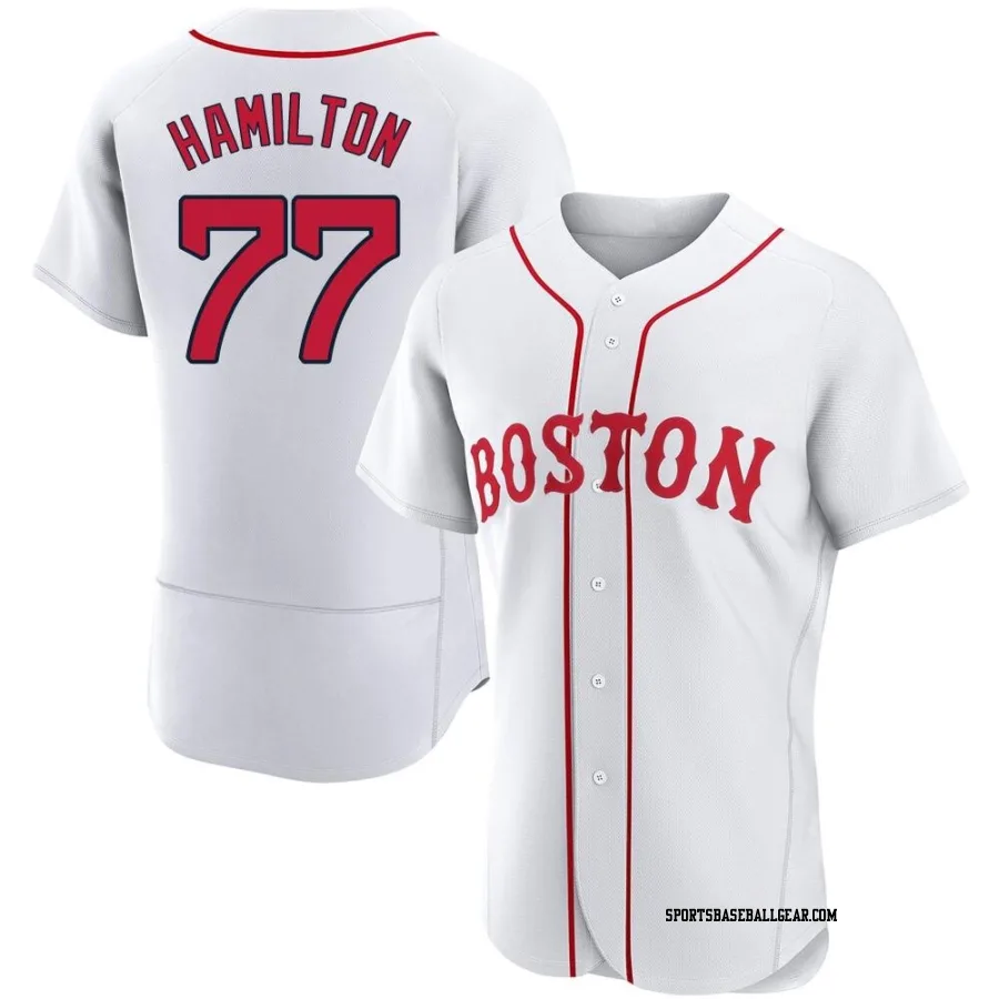 Caleb Hamilton Men's Boston Red Sox White Authentic 2021 Patriots' Day Jersey