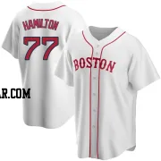 Caleb Hamilton Men's Boston Red Sox White Replica Alternate Jersey