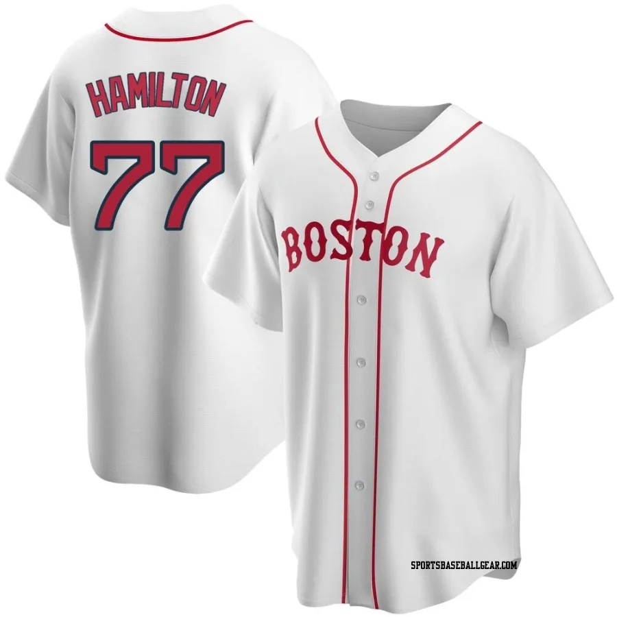 Caleb Hamilton Men's Boston Red Sox White Replica Alternate Jersey