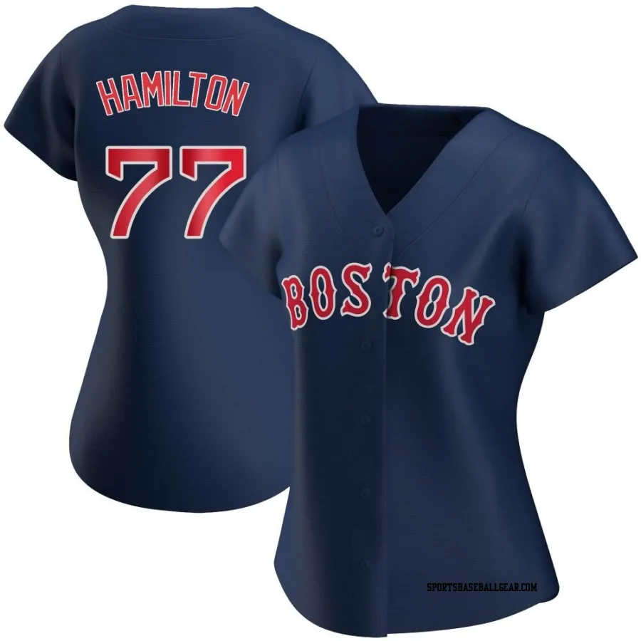 Caleb Hamilton Women's Boston Red Sox Navy Authentic Alternate Jersey