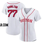 Caleb Hamilton Women's Boston Red Sox White Authentic 2021 Patriots' Day Jersey