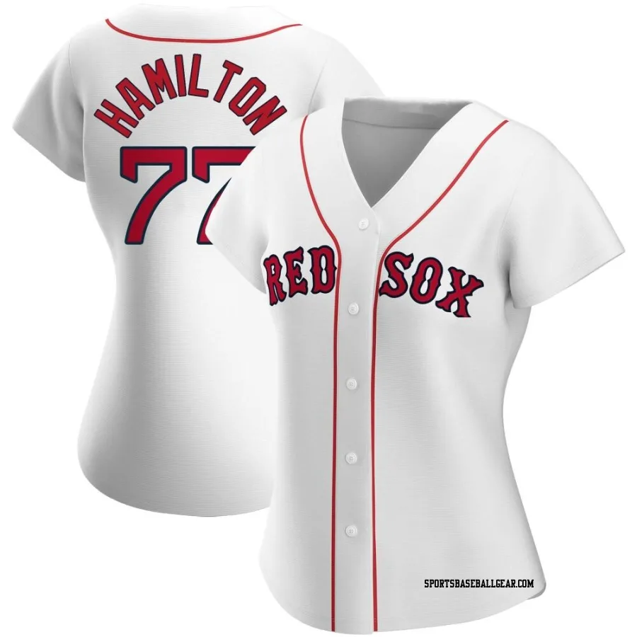 Caleb Hamilton Women's Boston Red Sox White Authentic Home Jersey