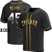 Caleb Kilian Men's Chicago Cubs Black Golden Replica Alternate Jersey