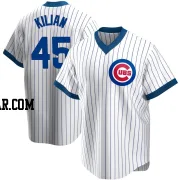 Caleb Kilian Men's Chicago Cubs White Replica Home Cooperstown Collection Jersey