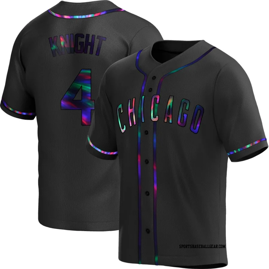 Caleb Knight Men's Chicago Cubs Black Holographic Replica Alternate Jersey