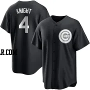 Caleb Knight Men's Chicago Cubs Black/White Replica Jersey