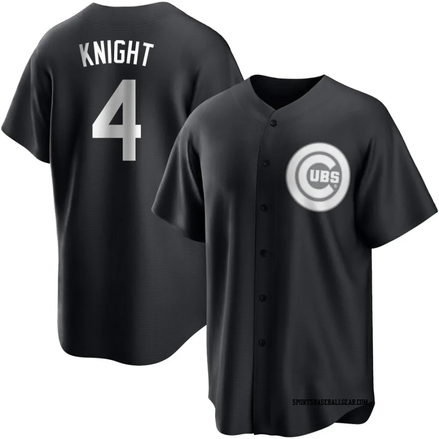 Caleb Knight Men's Chicago Cubs Black/White Replica Jersey