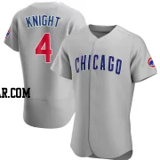 Caleb Knight Men's Chicago Cubs Gray Authentic Road Jersey