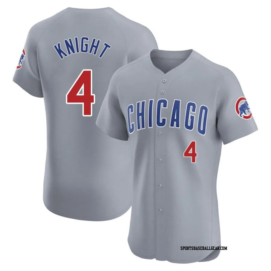 Caleb Knight Men's Chicago Cubs Gray Elite Road Jersey